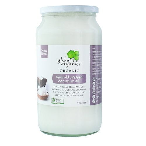 Global Organics Coconut Oil Raw Cold Pressed Organic 920g Global Organics Coconut Oil Raw Cold Pressed Organic 920g