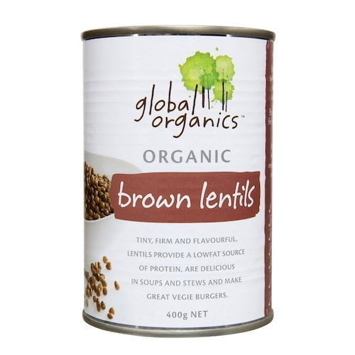 Global Organics Lentils Brown Organic canned 400g Global Organics Lentils Brown Organic canned 400g