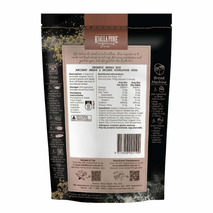 organic bread mix ancient seeds and grains sourdough 450g organic bread mix ancient seeds and grains sourdough 450g