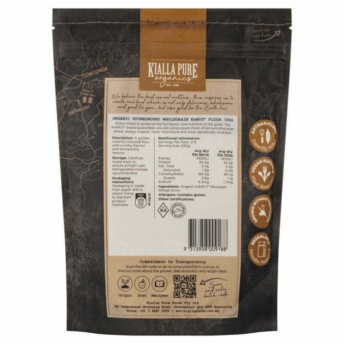 organic stoneground wholegrain kamut flour 700g organic stoneground wholegrain kamut flour 700g