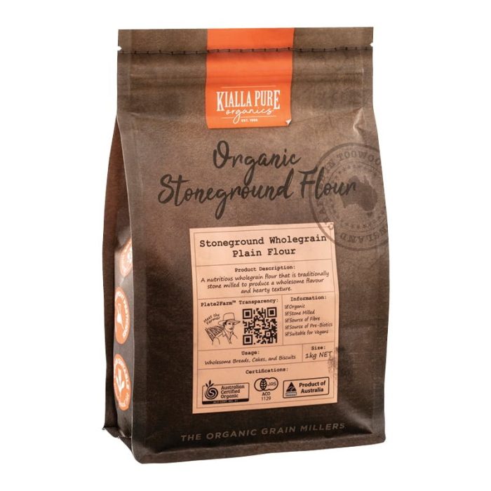 organic stoneground wholegrain plain flour 1kg organic stoneground wholegrain plain flour 1kg