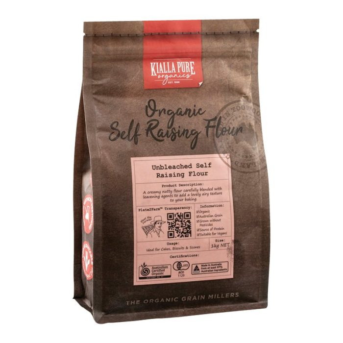 organic unbleached self raising flour 1kg